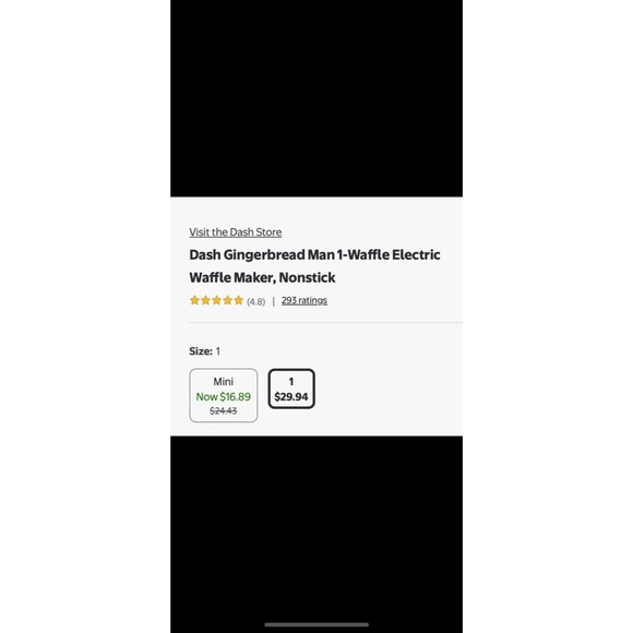 NEW In Box Dash Gingerbread Man Mini Waffle Maker Red Non-Stick 4" - Picture 11 of 11